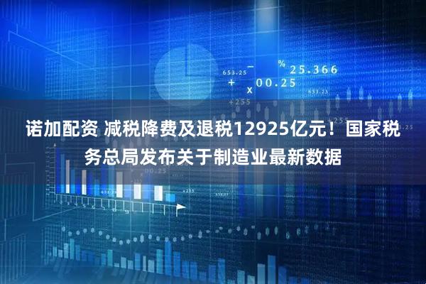 诺加配资 减税降费及退税12925亿元！国家税务总局发布关于制造业最新数据